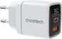 ChoeTech PD35W GAN Dual A+C ports Display wall charger-white - Nabíjačka do siete