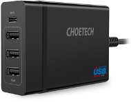 ChoeTech Multi Charge USB-C PD 60W + 3x USB-A Charging Station Black - Töltő