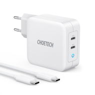 Choetech PD 100W GaN dual USB-C Charger with CC cable - AC Adapter