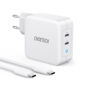 Choetech PD 100W GaN dual USB-C Charger with CC cable - AC Adapter