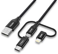 ChoeTech MFi 3-in-1 USB to USB-C + Micro + Lightning Nylon 1.2m Cable - Adatkábel