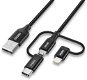 Choetech 1.2m MFI 3-in-1 usb-A to type-c+micro+lightening nylon cable - Datový kabel