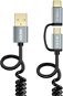 ChoeTech 2 in 1 USB to Micro USB + Type-C (USB-C) Spring Cable, 1.2m - Data Cable