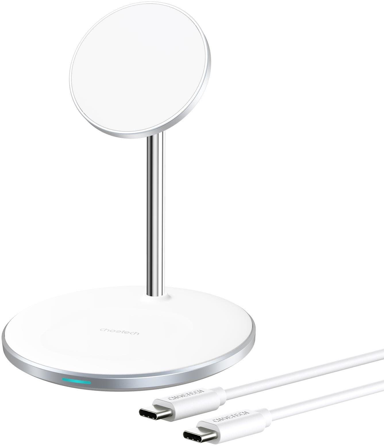 Choetech 2-in-1 Wireless Charger Holder (for iPhone MagSafe + AirPods) White
