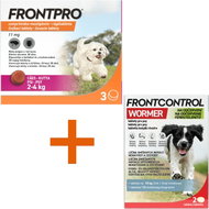 Anti-parasite package: Frontpro + Frontcontrol Wormer for dogs 2-4 kg - Veterinary Product