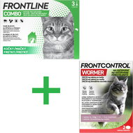 Anti-parasite package: Frontline Combo + Frontcontrol Wormer for cats - Veterinary Product
