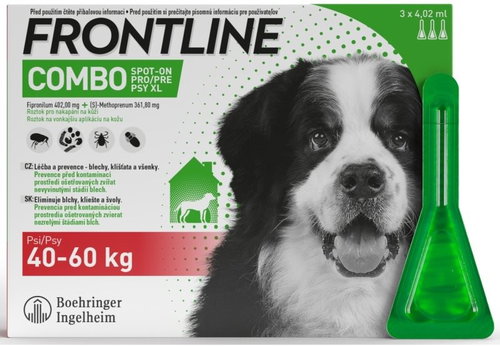 Frontline Combo spot-on for dogs XL (40 - 60 kg) 3 × 4.02 ml - Antiparasitic Pipette - Main image