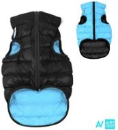AiryVest bunda pre psov čierna/modrá XS 30 - Oblečenie pre psov
