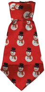 Dog Fantasy Winter Tale tie with snowmen red M/L - Dog Clothes