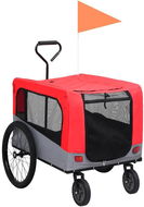 Shumee Cart for Dog for Bike and for Running 2-in-1 Red-grey - Dog Bicycle Trailer