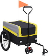 Shumee Trailer for bike and hand truck 2in1 XXL yellow-grey-black - Dog Bicycle Trailer