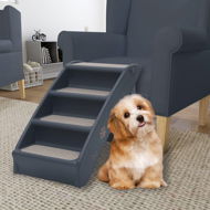 Shumee Folding four-step dog steps dark grey - Steps for Dogs