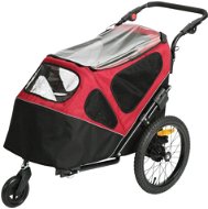 Duvo+ Príves na bicykel a bugina čierno-červená do 30 kg 123 × 62 × 96 cm - Vozík za bicykel pre psa