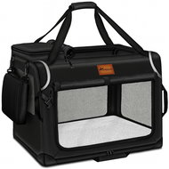 Tresko Dog and cat crate 92 × 63 × 63 cm, black - Dog Carriers