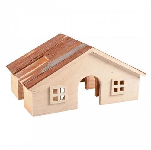DUVO+ Wooden House for Small Rodents 22 × 18 × 15cm - House for Rodents - Main image