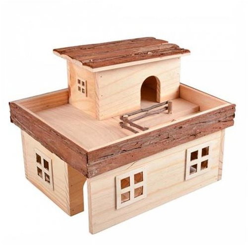 DUVO+ Wooden House for Small Rodents 31 × 25 × 24cm - House for Rodents - Main image