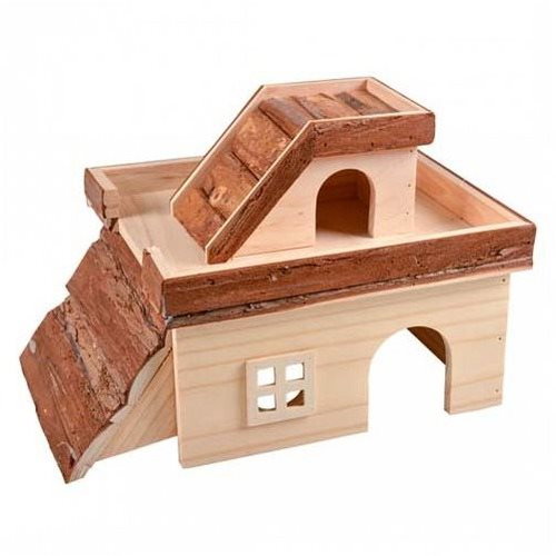 DUVO+ Wooden House for Small Rodents 34 × 24 × 22cm - House for Rodents - Main image