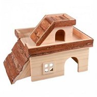 DUVO+ Domček drevený pre drobné hlodavce 34 × 24 × 22 cm - Domček pre hlodavce