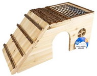 DUVO+ Wooden House for Small Rodents 48 × 22 × 20cm - House for Rodents