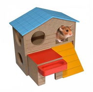 DUVO + Colorful Wooden House for Small Rodents 13 × 16 × 15.5cm - House for Rodents