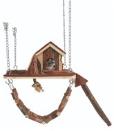 Trixie Wooden Hanging Playground with House Janne for Mice and Hamsters 26 × 22cm - House for Rodents