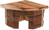 Small Animals Rohový dřevěný s kůrou 16 × 16 × 11 cm - Domeček pro hlodavce