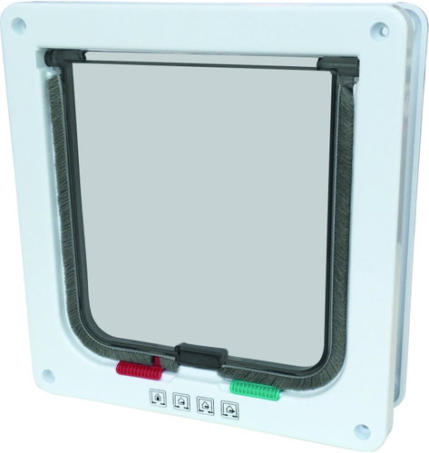 M-Pets DORAS cat door with tunnel - 4 locking options - white - Cat Door - Main image