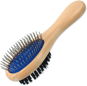 DOG FANTASY Brush DF Tips/Nylon Double-sided Dog Brush, Wood S 17cm - Dog Brush