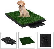 Shumee Toaleta pre psov s nádobou a umelou trávou zelená 63 × 50 × 7 cm - Psia toaleta