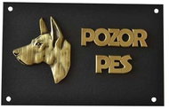 Cobbys Pet Attention Dog 3D Doberman 17 × 11cm - Sign