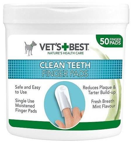 Vet's Best Čisticí utěrka na zuby pro psy 50 ks - Hygienické ubrousky pro psy - Hlavní obrázek