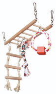 Trixie Hojdačka do klietky trojuzol s kruhom a rebríkom 29 × 25 × 9 cm - Preliezka pre hlodavce