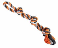 Trixie Hiphop Double Cotton Rope 3 Knots Grey-orange 60cm 450g - Dog Toy