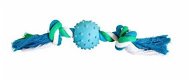 Trixie Hiphop Knot with Rubber Ball Green-blue-white 6cm, 30cm 210g - Dog Toy
