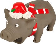 Flamingo Latex Christmas Pig with Hat 21cm - Dog Toy
