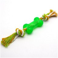 Shone Toy Bone on rope green - Dog Toy
