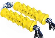 AngelMate Dental Stick on a Rope Double Yellow - Dog Toy