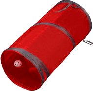 AngelMate Folding cat tunnel with balls 25 × 50 cm red - Cat Toy