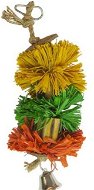 Duvo+ Závesná farebná hračka pre exoty z rafie, bambusu a kokosu 24,1 × 6,4 × 6,4 cm S - Hračka pre vtáky