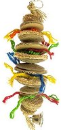 Duvo+ Hanging colourful toy for exotics made of sisal, cardboard and coconut 23,5 × 7 × 7 cm S - Bird Toy