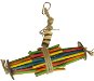 Duvo+ Hanging colourful toy for exotics with corn leaves and coconut 19 × 22,9 × 6 cm - Bird Toy