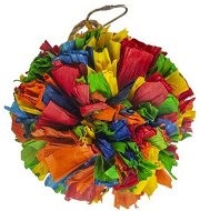 Duvo+ Závesná farebná hračka pre exoty pompón z kukuričných listov 17,2 × 10,8 × 10,5 cm M - Hračka pre vtáky