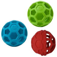 JW Hol-EE Treat-n-Squeak squeaky perforated ball mix of colours - Dog Toy Ball