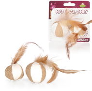 Tommi Natural Only Míčky s peříčkem 4 cm - Hračka pro kočky