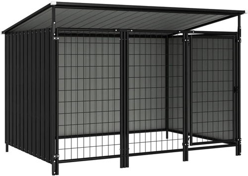 Shumee Psí kotec venkovní šedý 193 × 133 × 116 cm - Kotec pro psa - Hlavní obrázek