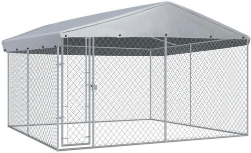 Shumee Psí kotec venkovní se střechou 382 × 382 × 225 cm - Kotec pro psa - Hlavní obrázek