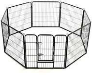 Dog Playpen Shumee Playpen for Dogs, 8 Panels, Steel 80 × 80cm Black - Ohrádka pro psa