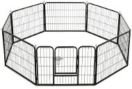 Shumee Playpen for Dogs 8 Panels Steel 60 × 80cm Black - Dog Playpen