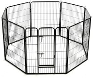 Dog Playpen Shumee Playpen for Dogs 8 Panels, Steel 80 × 100cm Black - Ohrádka pro psa