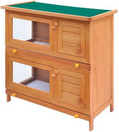 Shumee Garden Rabbit Hutch 4 Wooden Doors 90 × 45 × 89cm - Rabbit Hutch